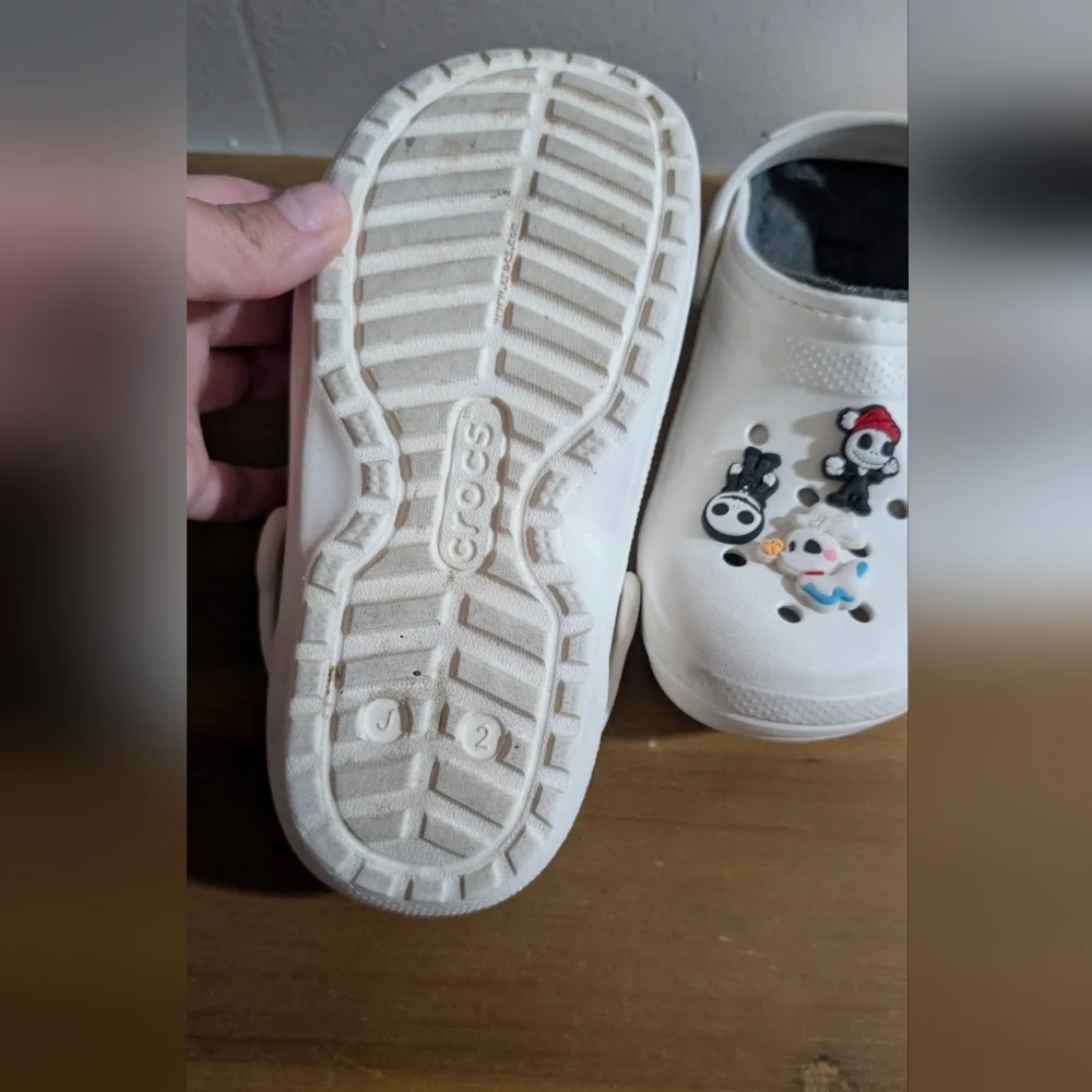 CROCS Kids White Slippers with Character Charms The Nightmare Before Christmas
